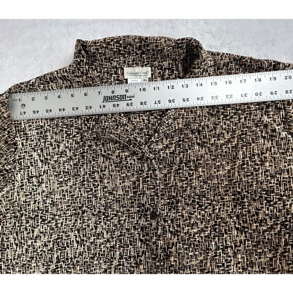 Coldwater Creek Womens XL Black & Beige Textured Button-Up Shirt Lightweight - Picture 5 of 7
